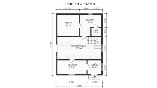 3d проект ББW060 - планировка