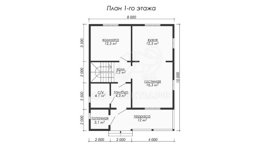 3d проект ДБW040 - планировка