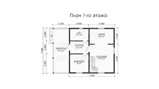 3d проект ДБW044 - планировка