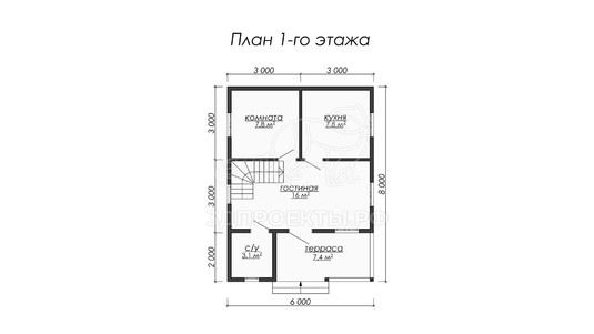 3d проект ДБW050 - планировка