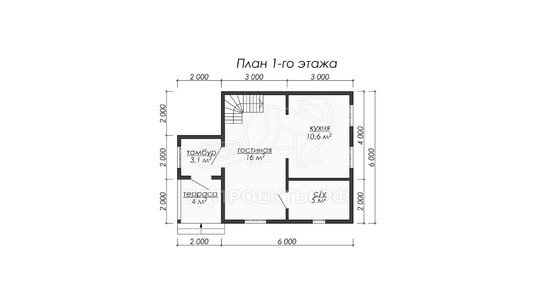 3d проект ДБW065 - планировка