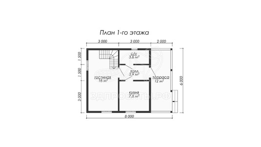 3d проект ДБW069 - планировка