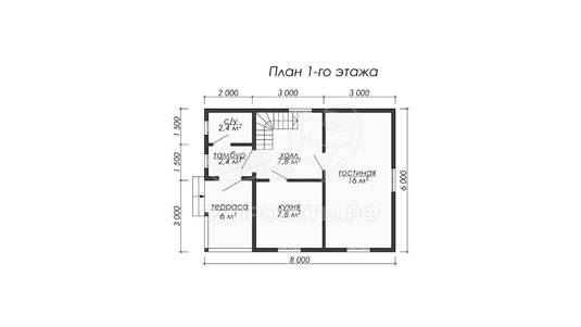 3d проект ДБW075 - планировка