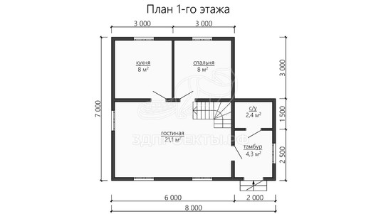 3d проект ДБW145 - планировка