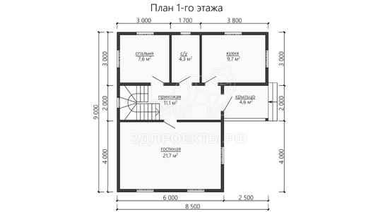 3d проект ДБW165 - планировка