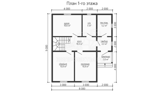 3d проект ДБW168 - планировка