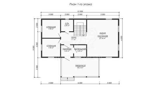 3d проект ДБW256 - планировка