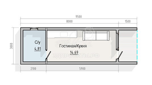 3d проект СБХ015 - планировка 1 этажа</div>