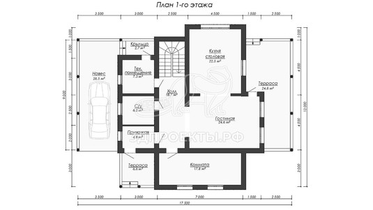 3d проект СК004 - планировка 1 этажа