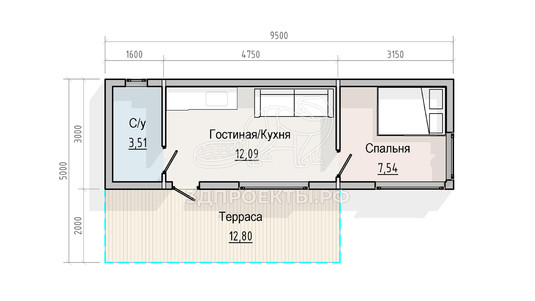 3d проект СМ008 - планировка 1 этажа</div>