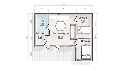 3d проект СМ011 - планировка 1 этажа</div>