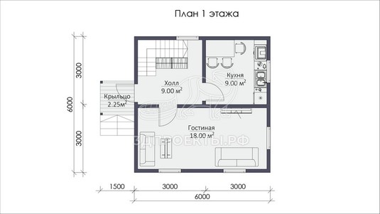 3d проект СП004 - планировка 1 этажа