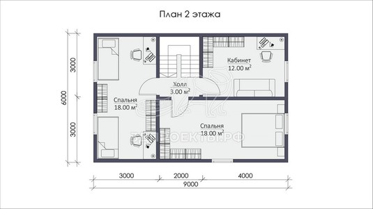 3d проект СП006 - планировка 2 этажа</div>