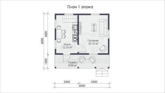 3d проект СП009 - планировка 1 этажа