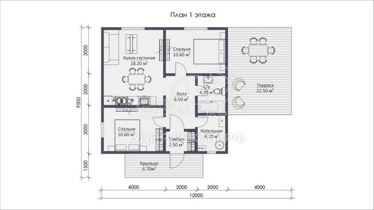 3d проект СП028 - планировка 1 этажа</div>