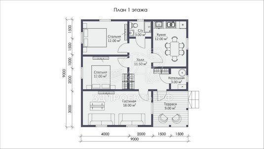 3d проект СП032 - планировка 1 этажа</div>