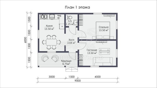 3d проект СП049 - планировка 1 этажа</div>