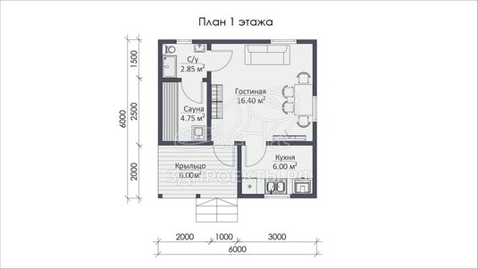 3d проект СП053 - планировка 1 этажа</div>