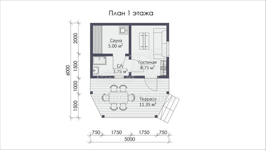 3d проект СП058 - планировка 1 этажа</div>