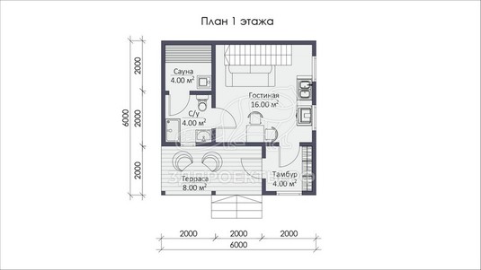 3d проект СП069 - планировка 1 этажа