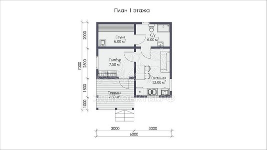 3d проект СП071 - планировка 1 этажа</div>