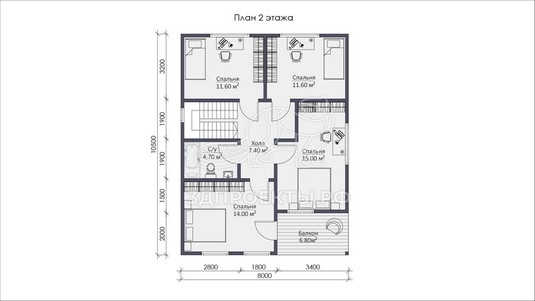 3d проект СП080 - планировка 2 этажа</div>