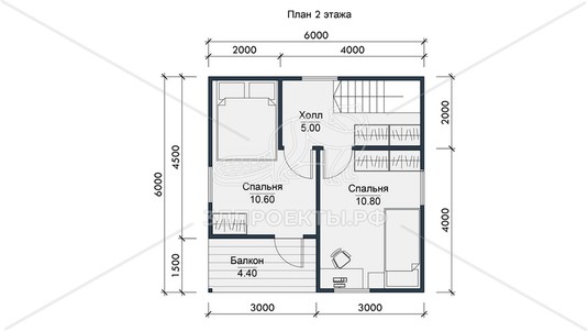 3d проект СП091 - планировка 2 этажа</div>