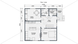 3d проект СП104 - планировка 1 этажа