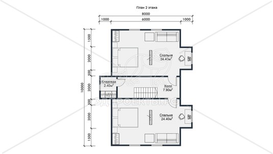 3d проект СП105 - планировка 2 этажа</div>