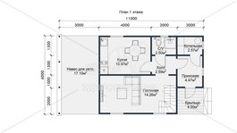 3d проект СП119 - планировка 1 этажа