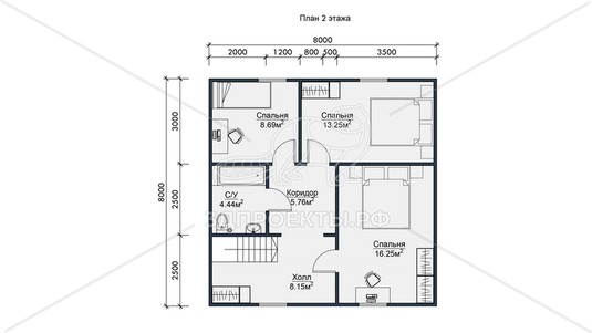 3d проект СП124 - планировка 2 этажа</div>