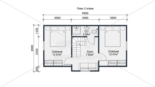 3d проект СП127 - планировка 2 этажа</div>