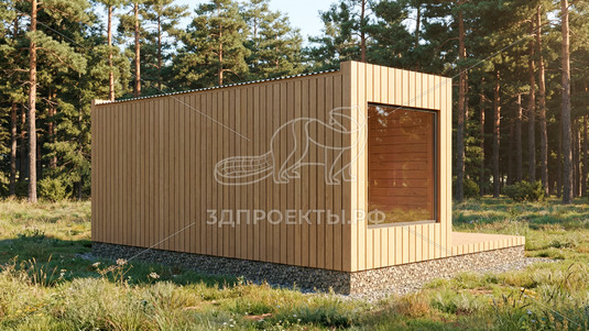 Готовый 3d проект АР+КР011 - дом 7х5 - вид 2