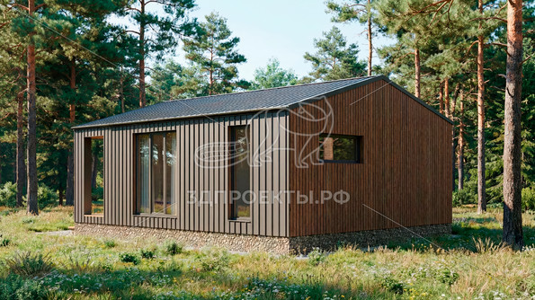 Готовый 3d проект АР+КР013 - дом-баня 8х6 - вид 3</div>
