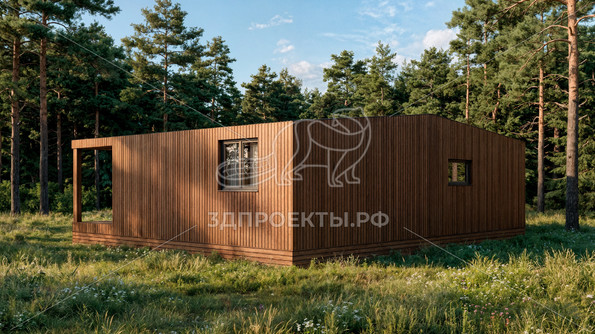 Готовый 3d проект АР+КР015 - дом 10х8 - вид 3</div>