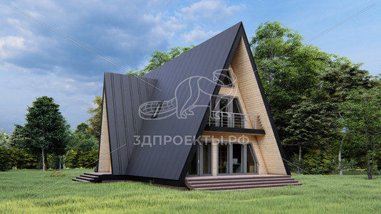 Готовый 3d проект АР+КР030 - дом 16.04х10.27 - вид 1