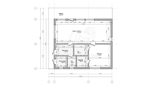 3d проект АР+КР031 - планировка 1 этажа