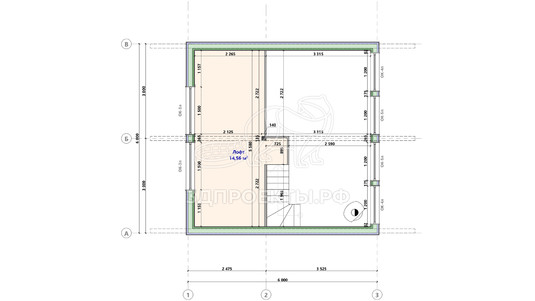 3d проект АР+КР050 - планировка 2 этажа