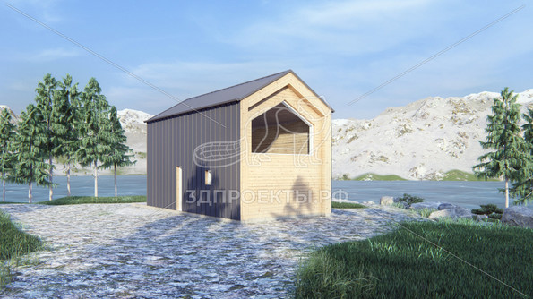 Готовый 3d проект АР+КР053 - дом-баня 11.1x4.6 - вид 5</div>