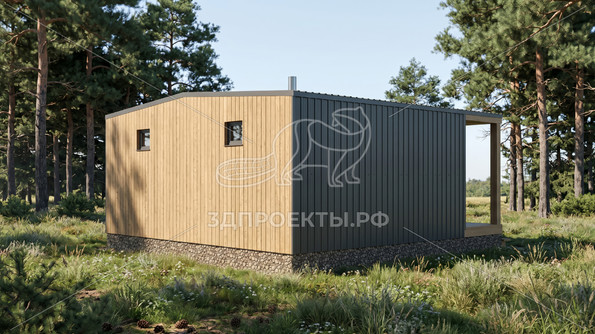Готовый 3d проект АР+КР056 - баня 6.545x4.99 - вид 3</div>
