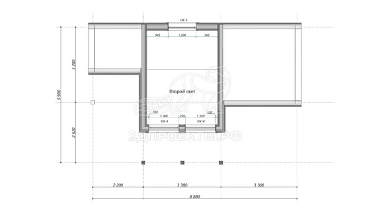3d проект АР+КР065 - планировка 2 этажа