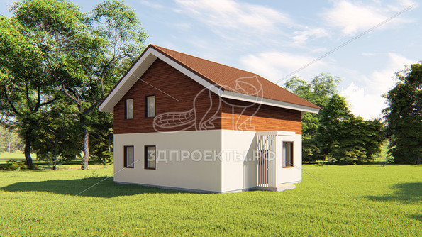 Готовый 3d проект АР+КР066 - дом 11x9.5 - вид 3</div>