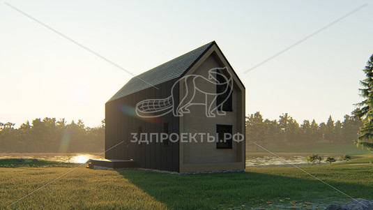 Готовый 3d проект АР+КР069 - дом 8.26x4 - вид 3