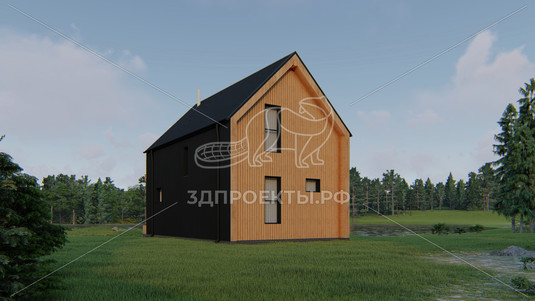 Готовый 3d проект АР+КР071 - дом 10.5x6 - вид 4