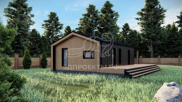 Готовый 3d проект АР+КР074 - дом 12.07x9.15 - вид 3</div>