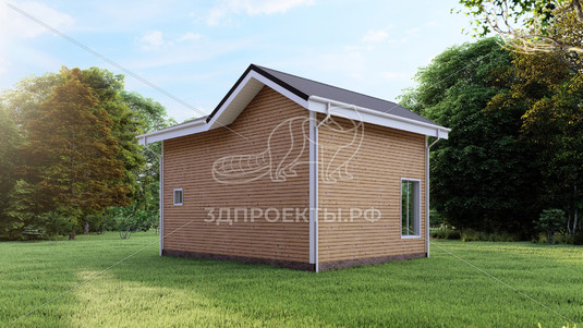 Готовый 3d проект АР+КР089 - дом 9x7.57 - вид 4