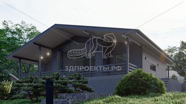 Готовый 3d проект АР+КР100 - дом 15.8x14.1 - вид 1
