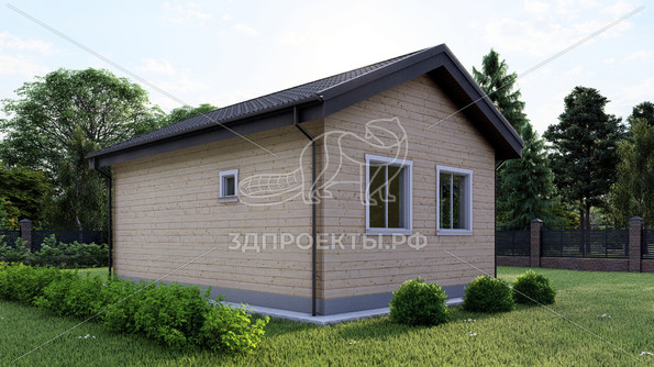 Готовый 3d проект АР+КР106 - дом 9x6 - вид 3</div>