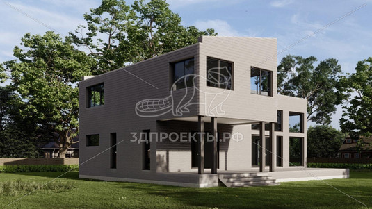 Готовый 3d проект АР+КР110 - дом 14.5x12.7 - вид 2