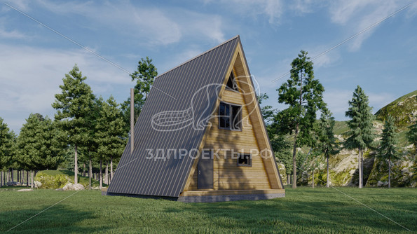 Готовый 3d проект АР+КР111 - дом 8x7.5 - вид 3